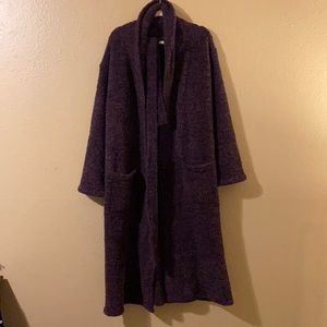 BAREFOOT DREAMS CozyChic Unisex Robe 2 Amethyst Plum Flint Purple Bathrobe